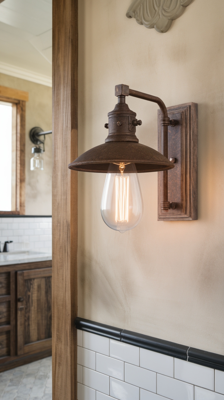 Vintage-Inspired Sconce to Warm Your Bathroom Space