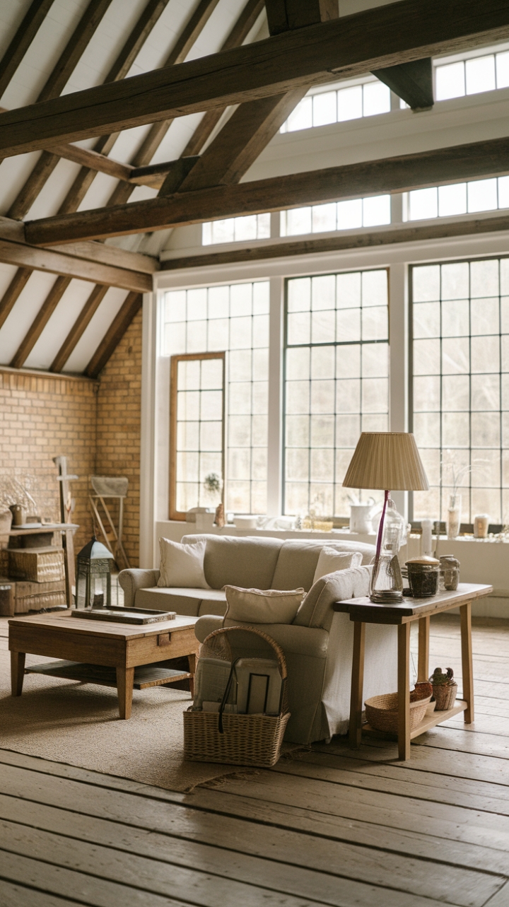 Vintage-Inspired Farmhouse with Soaring Ceilings