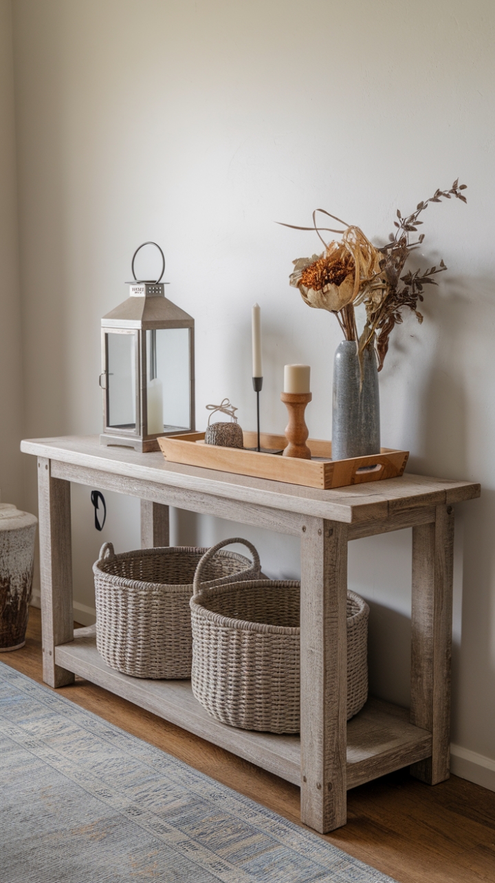 Welcoming Console Table with Distressed Charm