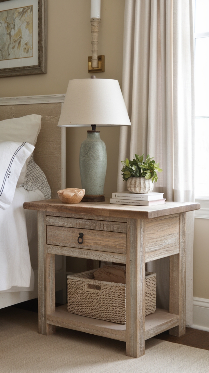 Cozy Country Vibe: Weathered Wood Nightstand