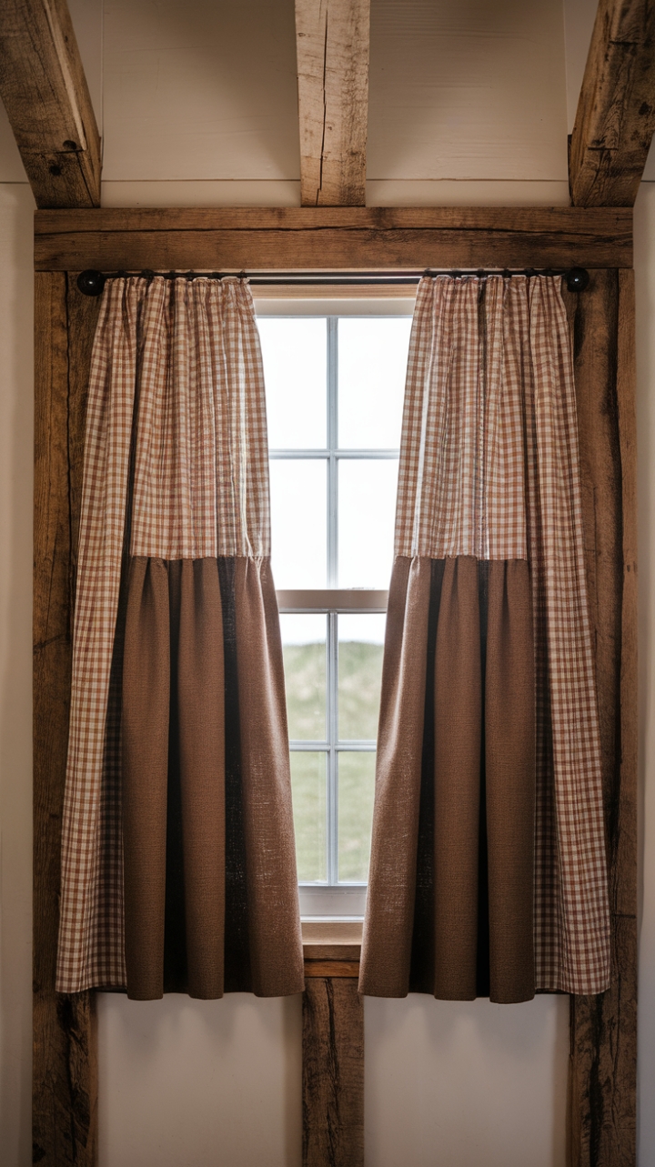 Rustic Charm: Farmhouse Burlap Window Panels