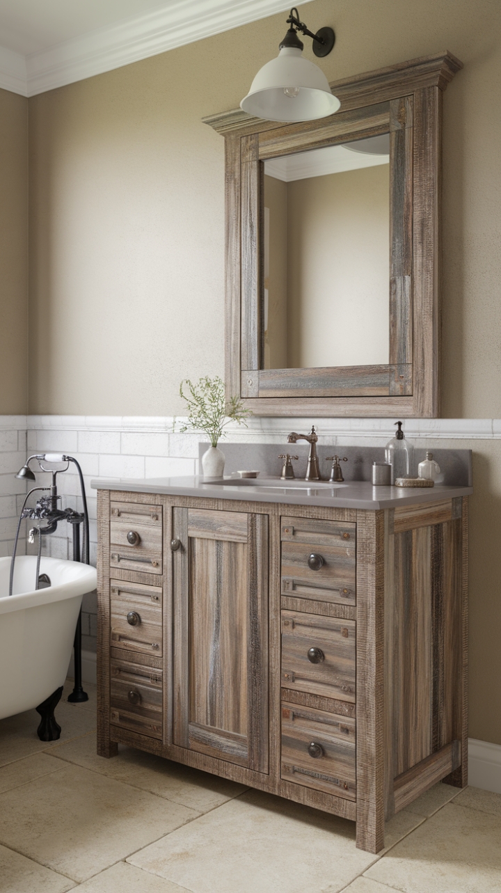 Timeless Elegance: Blending Old and New in a Farmhouse Vanity
