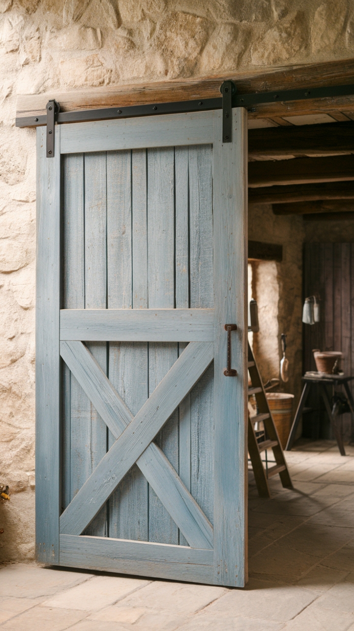 Classic Z-Brace Sliding Door Reveals Inviting Interior