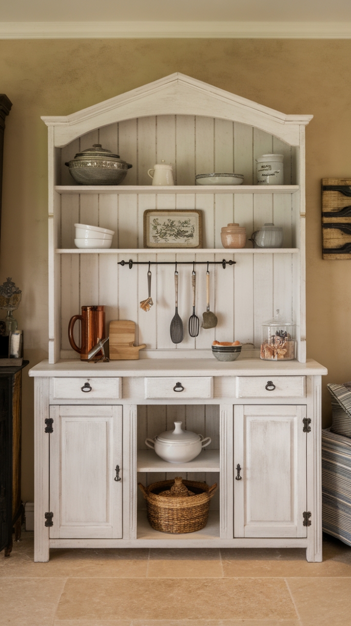 Warmth & Character: Open Shelving Farmhouse Hutch