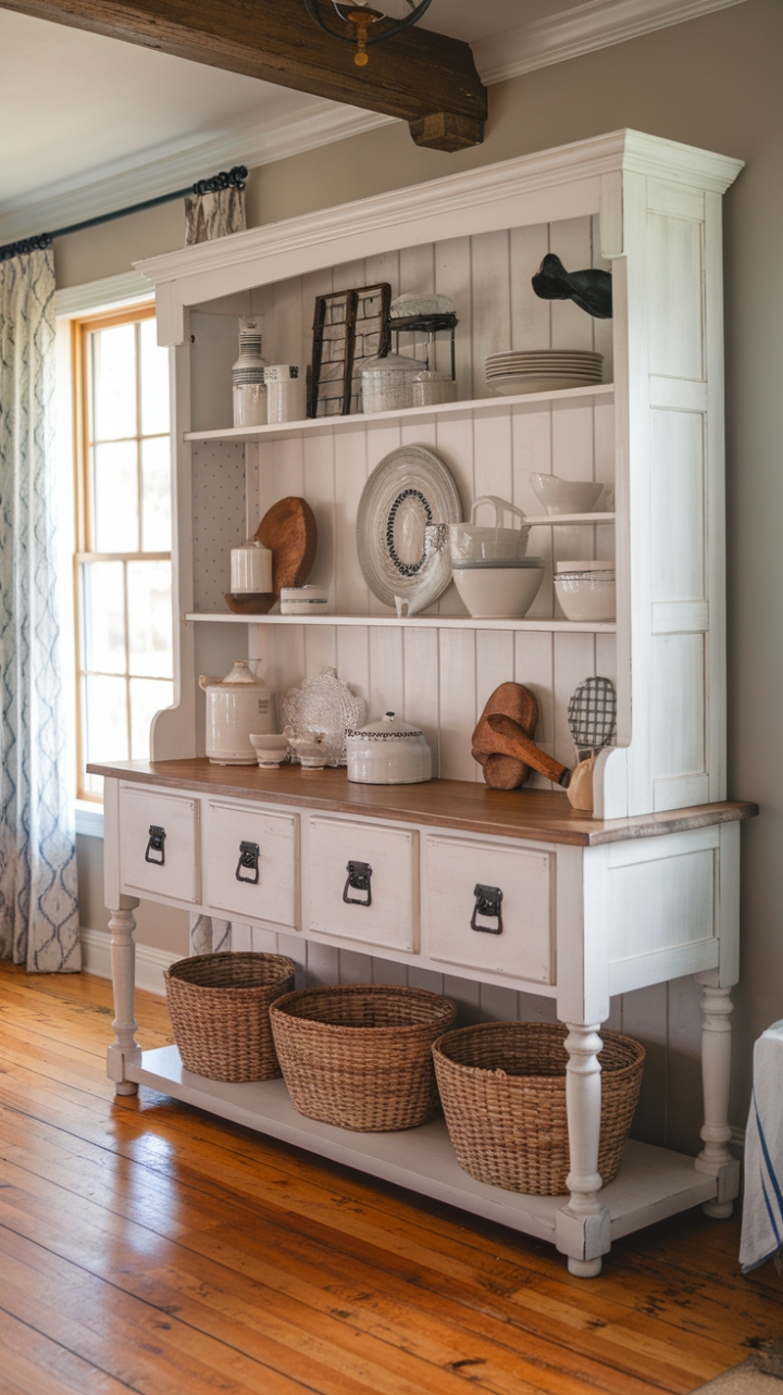 Classic Wooden Hutch Brings Warmth and Functionality