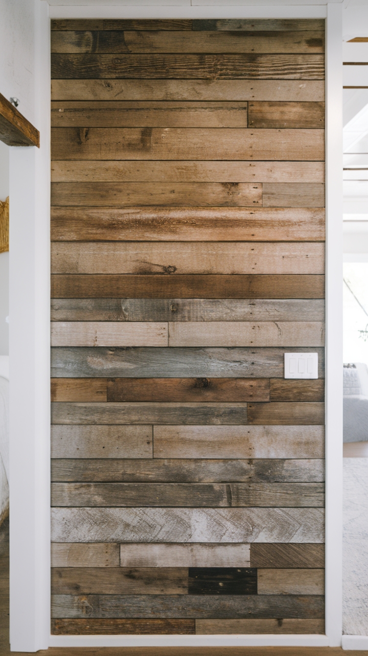 Rustic Charm: Reclaimed Wood Shiplap Focal Point
