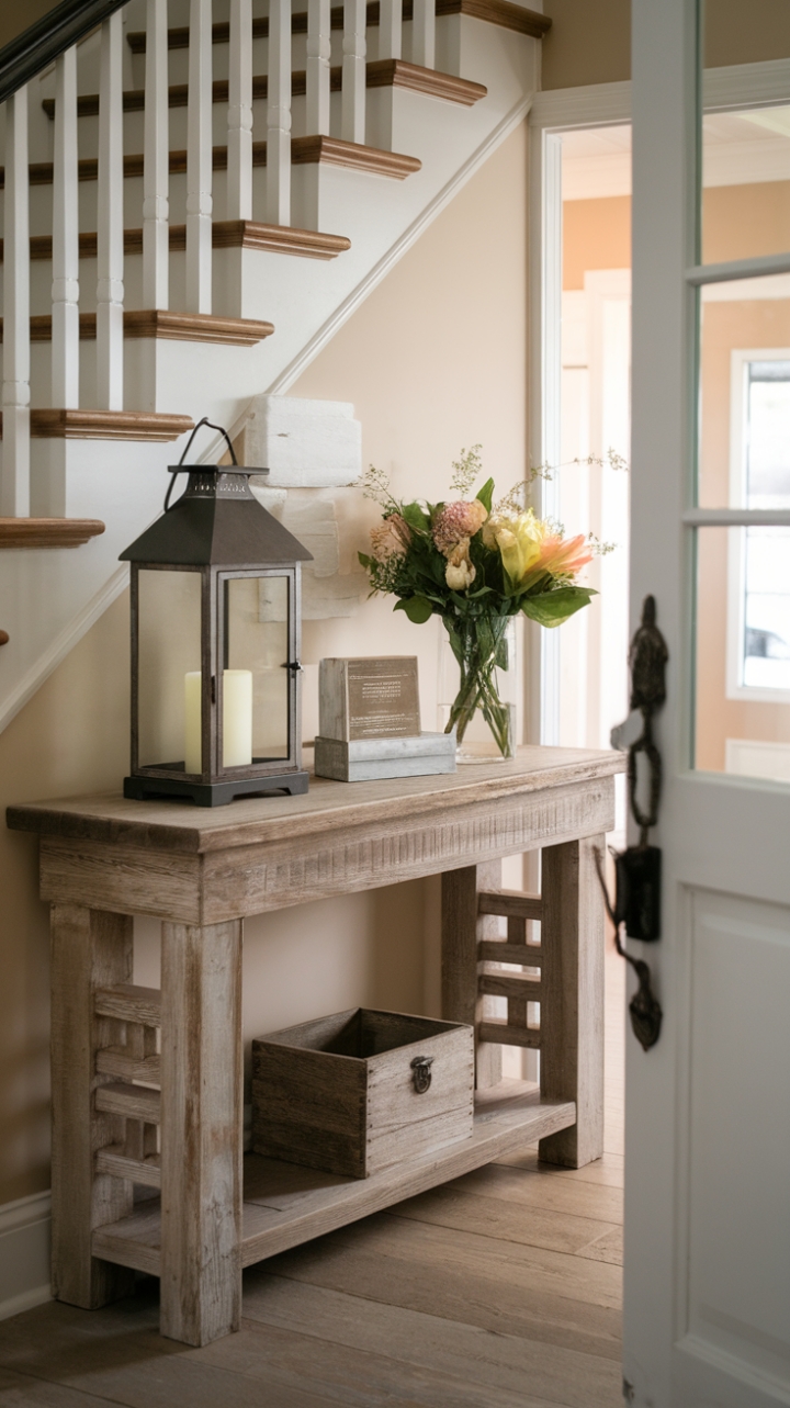 Inviting Entry: Rustic Console as Your First Impression