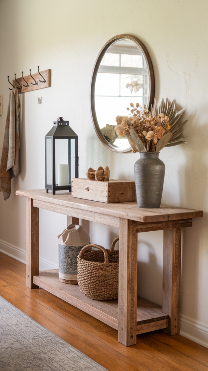 Warm Welcome: Rustic Console for a Cozy Entryway