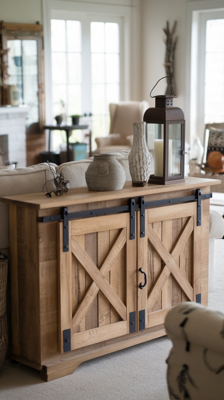 Cozy Elegance: A Rustic Wood TV Stand for the Perfect Farmhouse Look