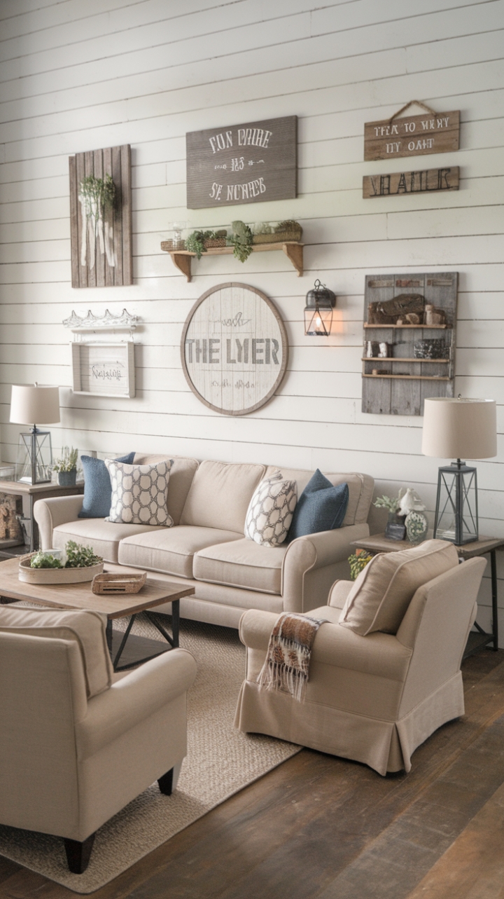 Rustic Elegance: A Modern Farmhouse Living Room