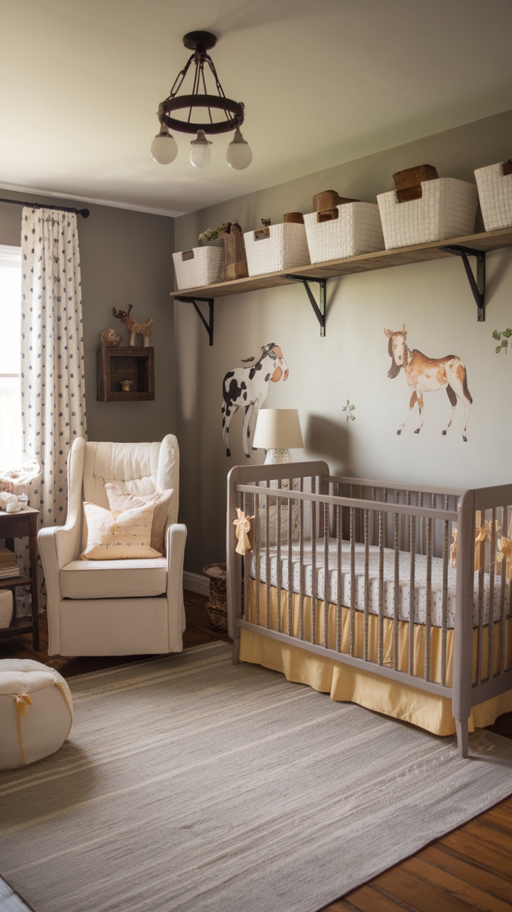 Serene Rustic Nursery: A Timeless Blend of Comfort and Style