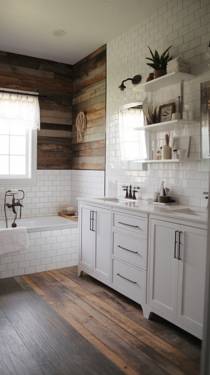 Modern Farmhouse Master Bath: Where Clean Lines Meet Cozy Charm