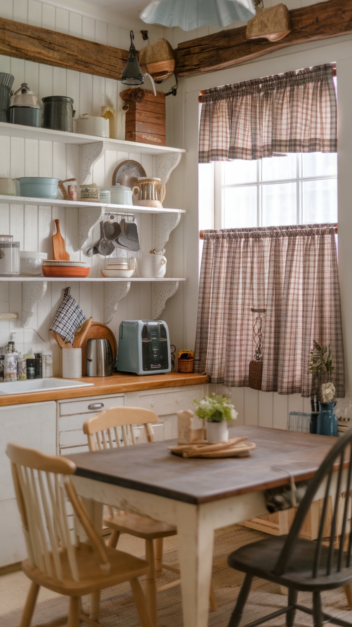 Rustic Charm: A Cozy Country Kitchen with Vintage Flair