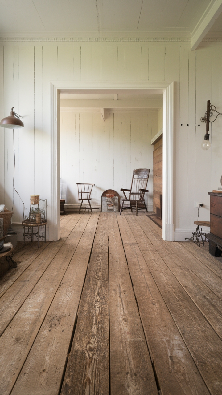 Rustic Elegance: Wide Plank Floors with Character