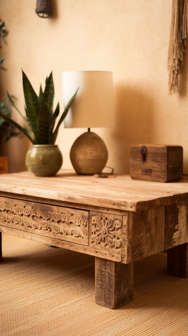 Rustic Charm: A Coffee Table with History and Artistry
