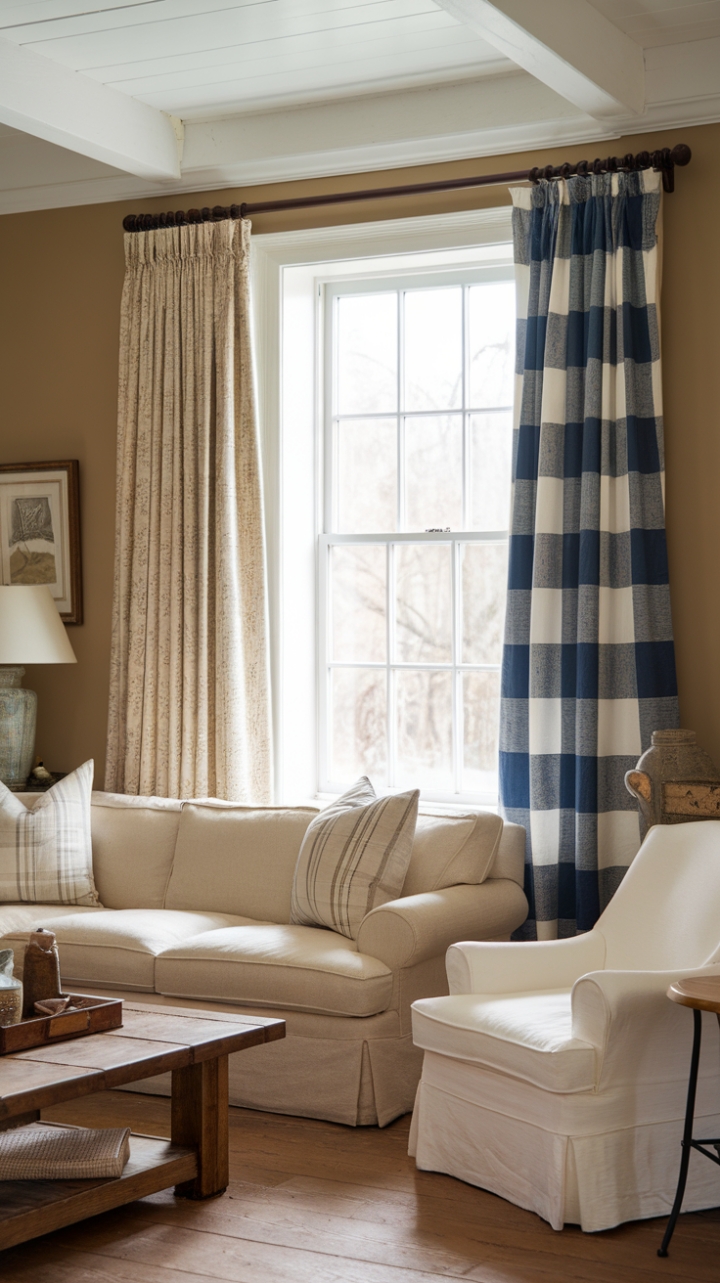 Rustic Charm: A Cozy Living Room with Warm Tones and Natural Details