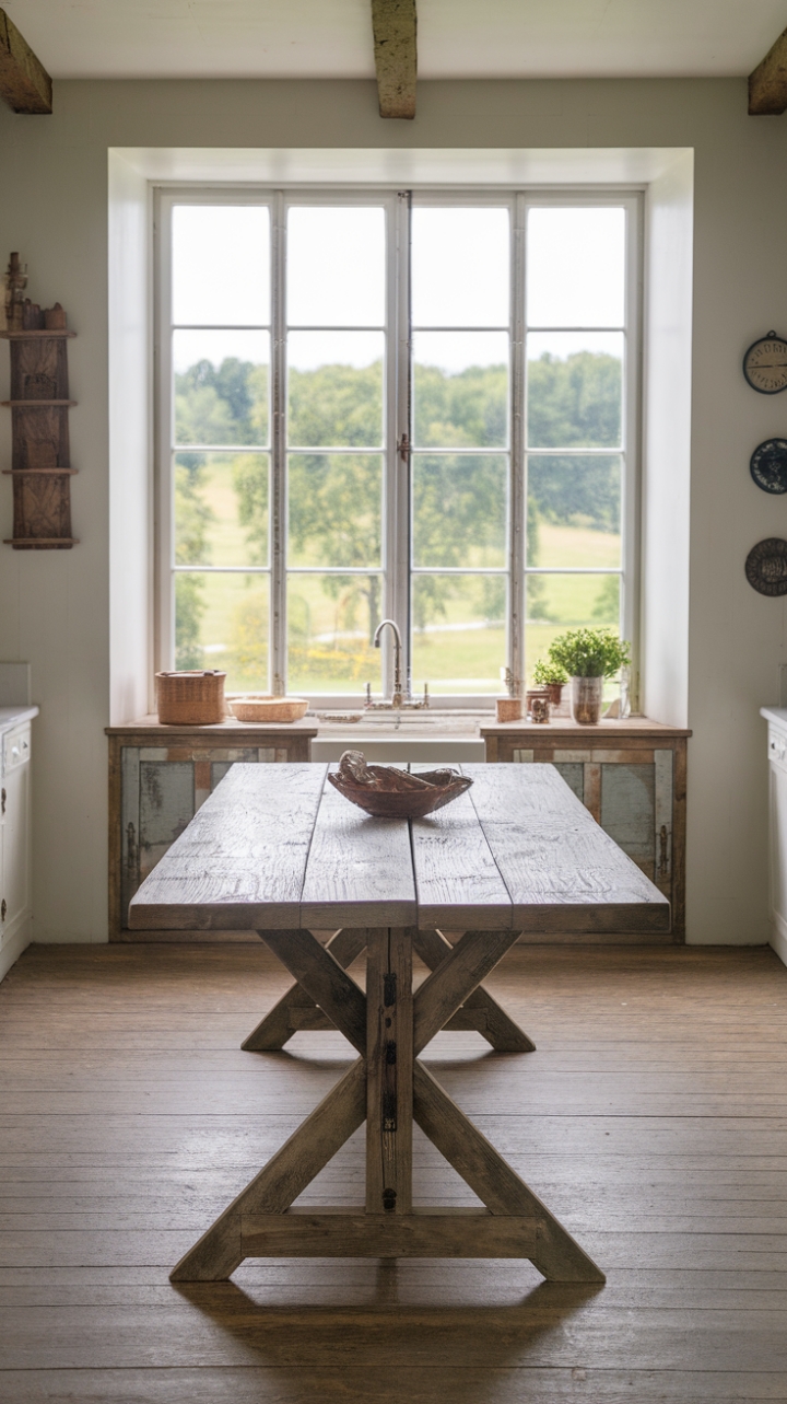 Bright and Warm: Natural Light Highlights Rustic Farmhouse Dining Space