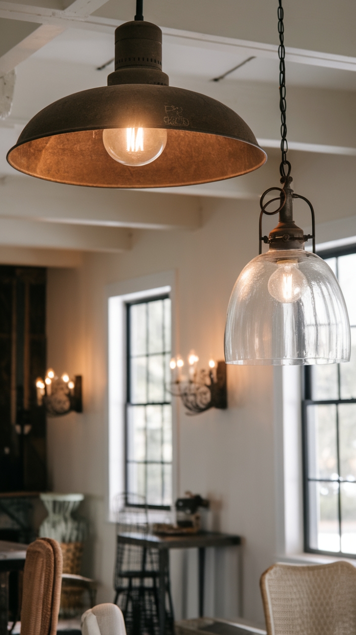 Warm Glow: Modern Comfort in a Rustic Farmhouse Dining Room