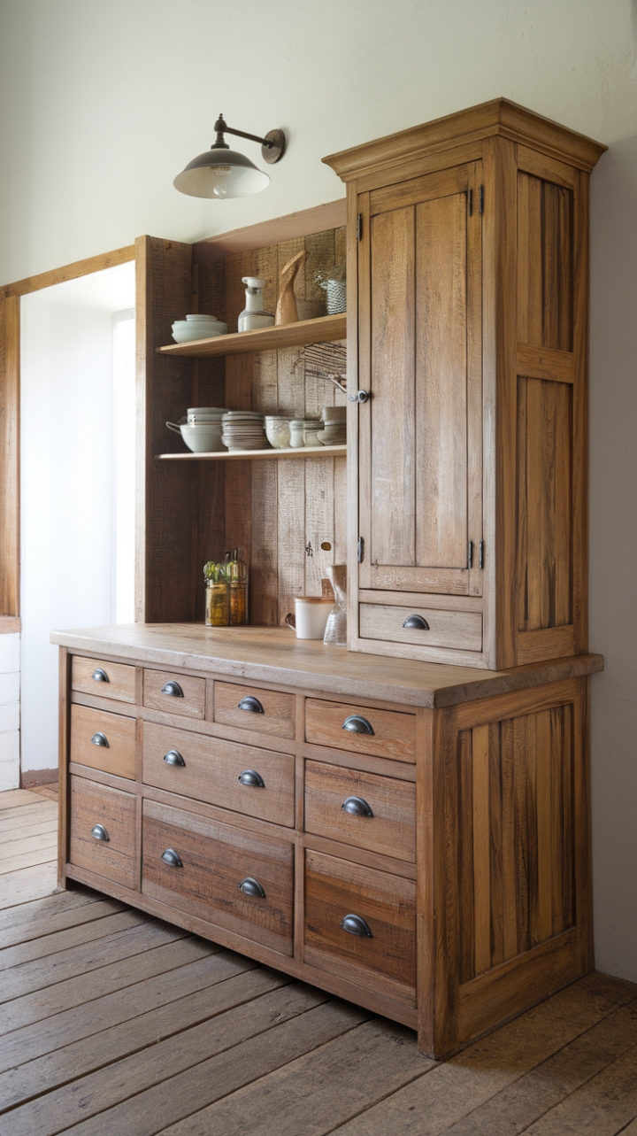 Charming Wooden Cabinet for a Cozy Farmhouse Kitchen