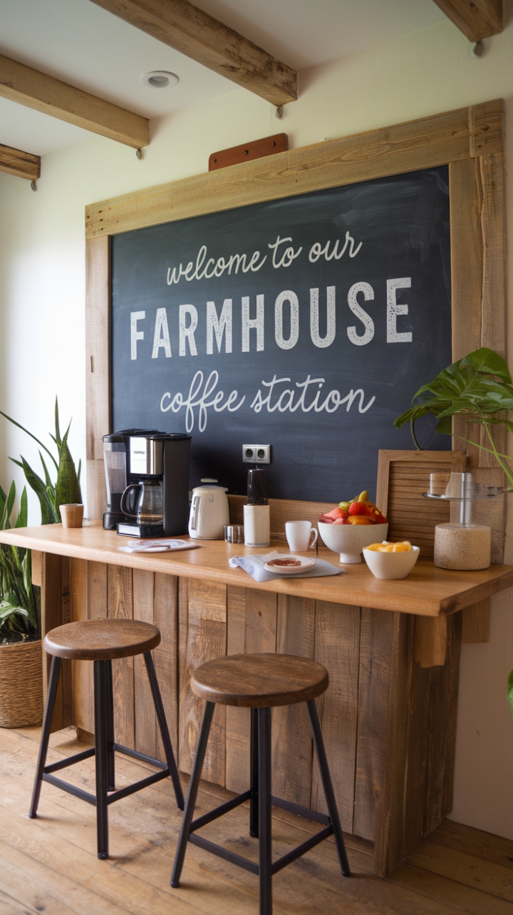 Rustic Charm Meets Practical Comfort in This Coffee Station