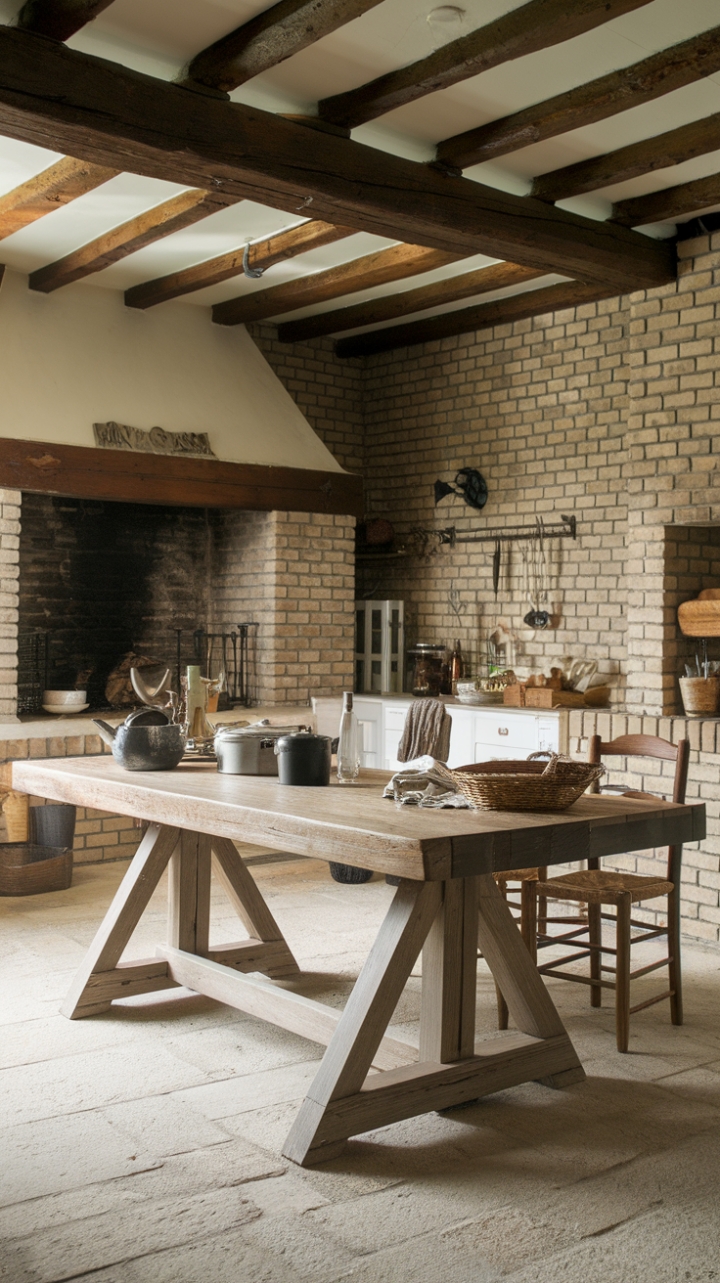 Rustic Elegance with Wood and Stone Accents