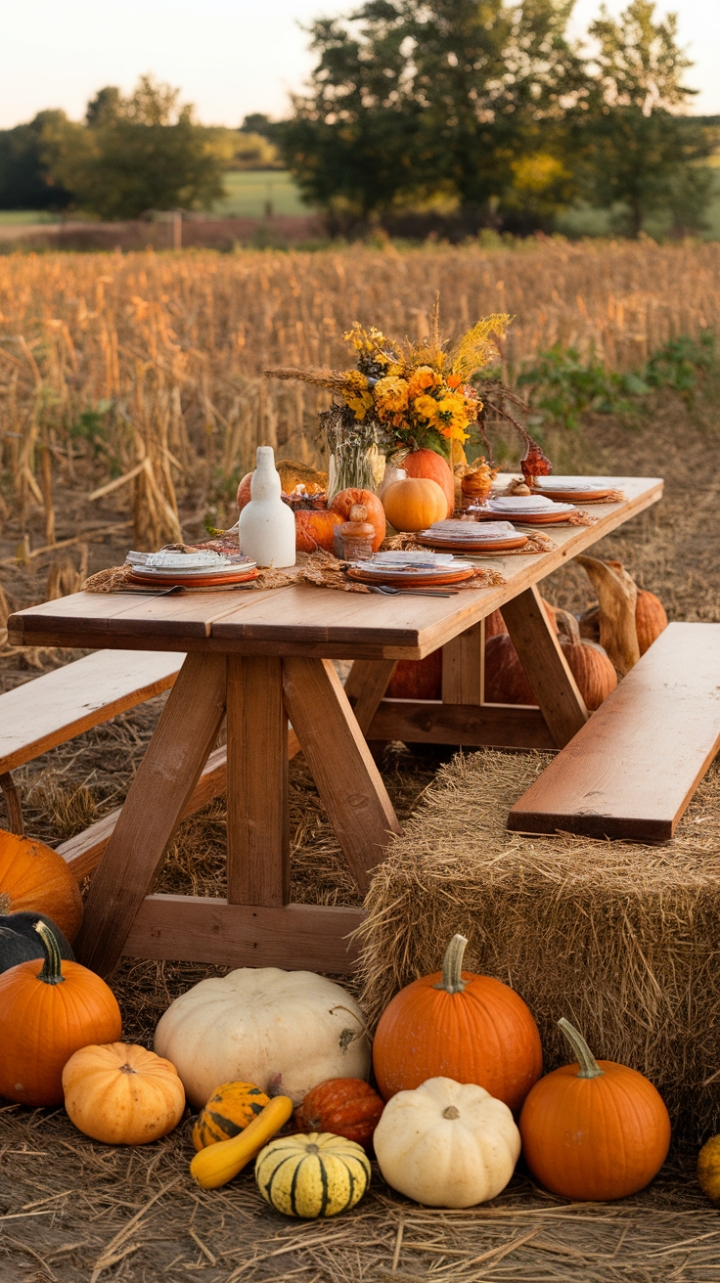 Harvest Glow: A Cozy Country Dining Scene
