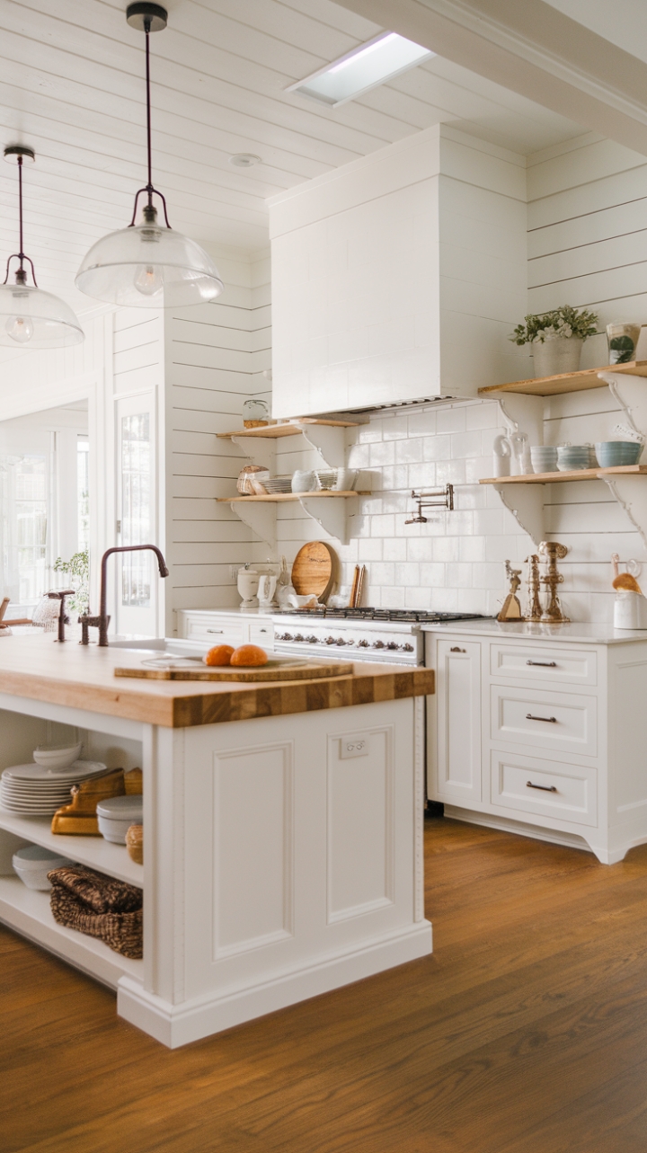 Modern Rustic Kitchen: Clean Lines and Cozy Textures