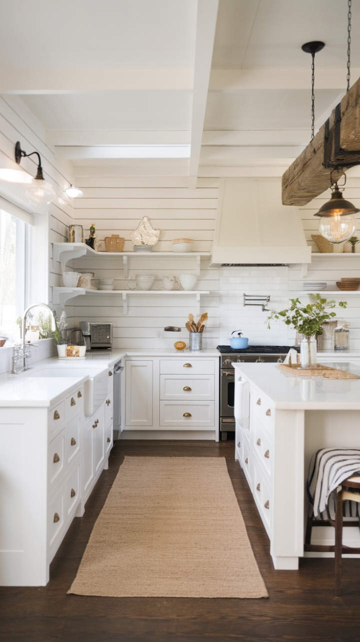 Bright and Inviting Farmhouse Kitchen with Classic Charm