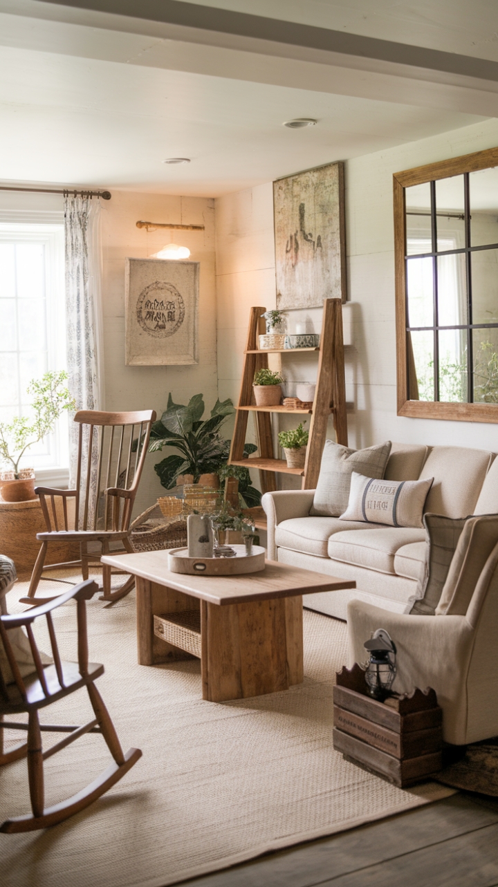 Rustic Elegance: A Cozy Farmhouse Living Room