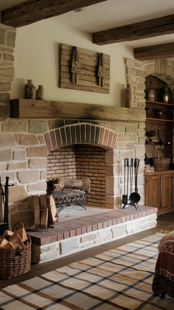 Warmth & Character in a Charming Farmhouse Living Room
