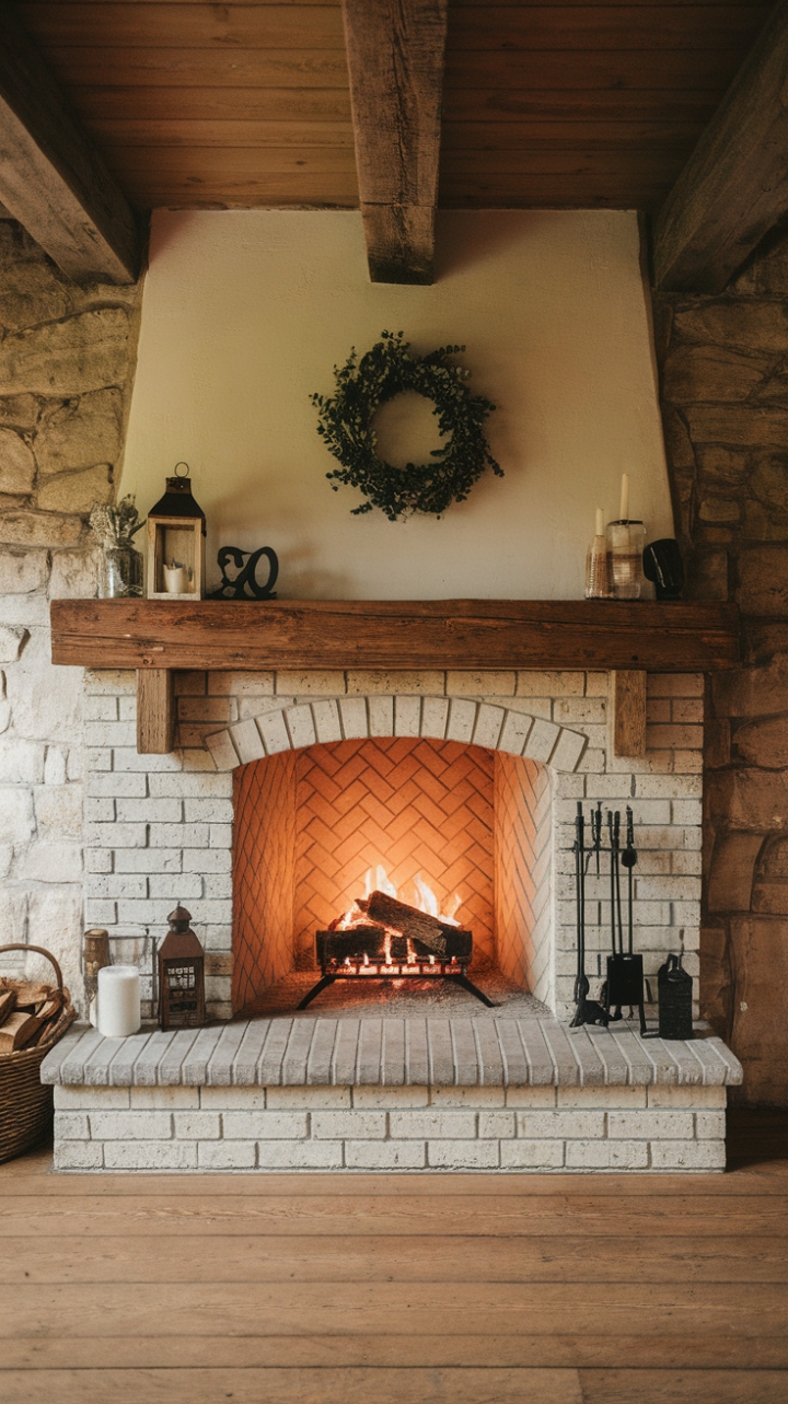 Rustic Elegance: A Cozy Hearth with Timeless Character