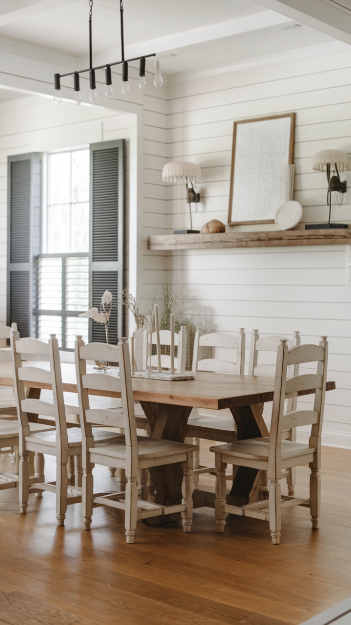 Charming Fusion: Contemporary Meets Rustic in the Farmhouse Dining Space