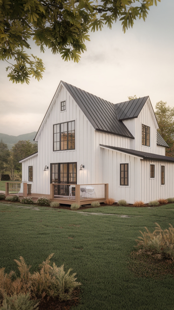 Elegant Rustic-Contemporary Farmhouse with Spacious Deck