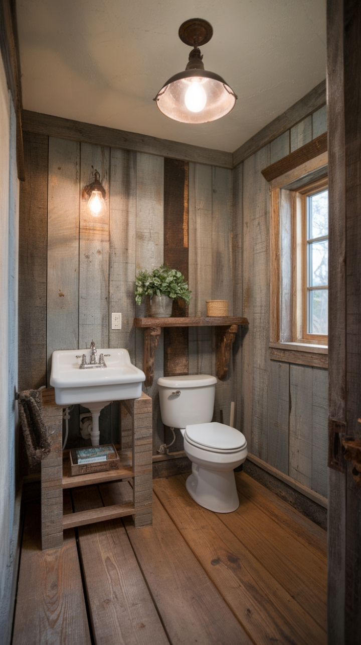 Warmth and Simplicity: Rustic Style in the Powder Room