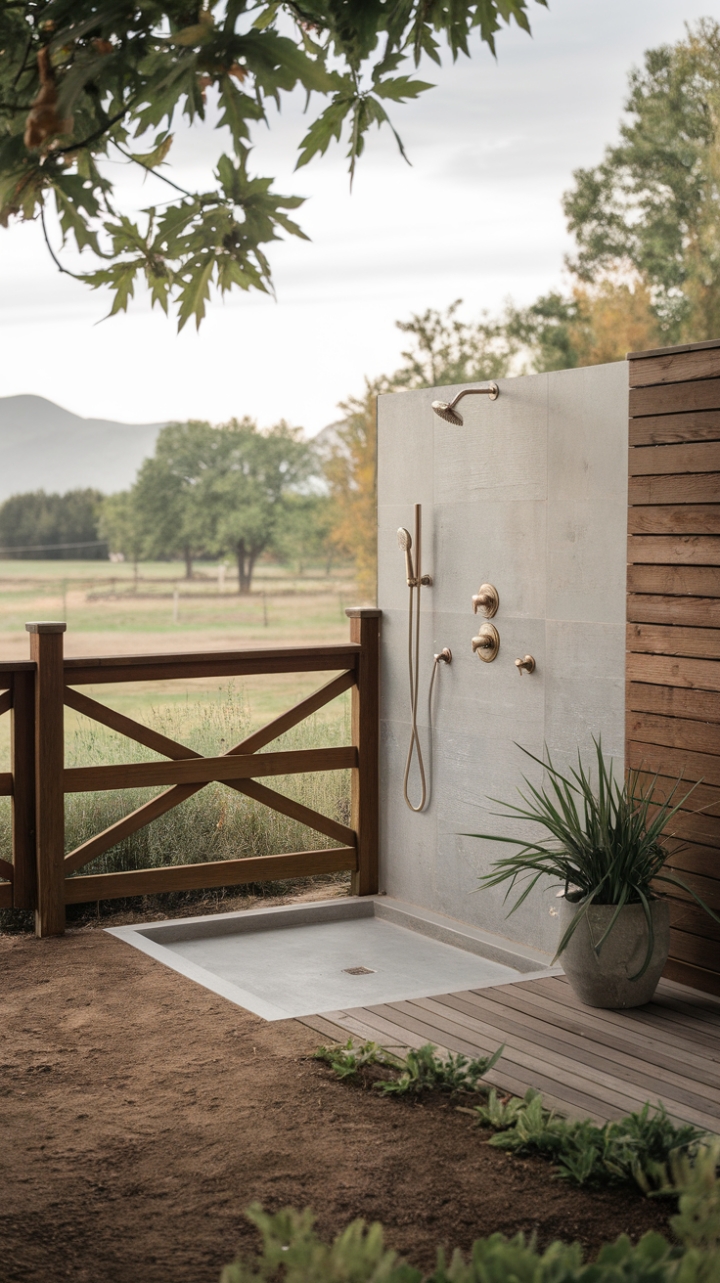 Nature-Inspired Farmhouse Shower Blends Rustic Charm with Tranquility