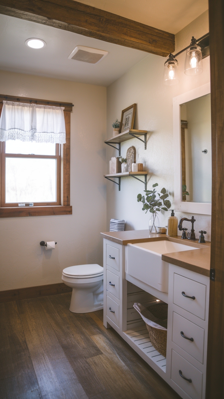 Timeless Elegance: Modern Vanity Meets Rustic Charm