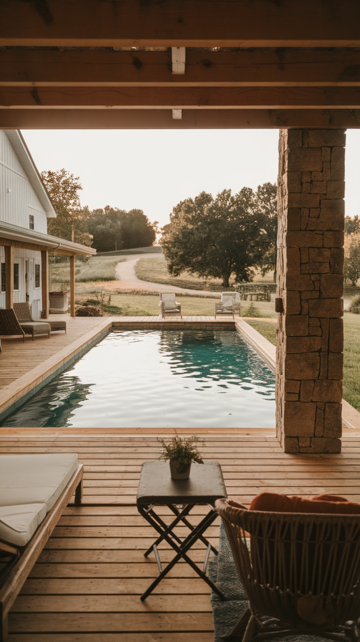 Country Charm: A Modern Farmhouse and Pool Sanctuary