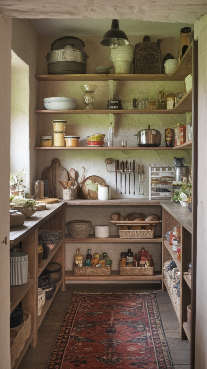 Inviting Pantry Retreat: Where Spices and Natural Light Create a Cozy, Curated Space
