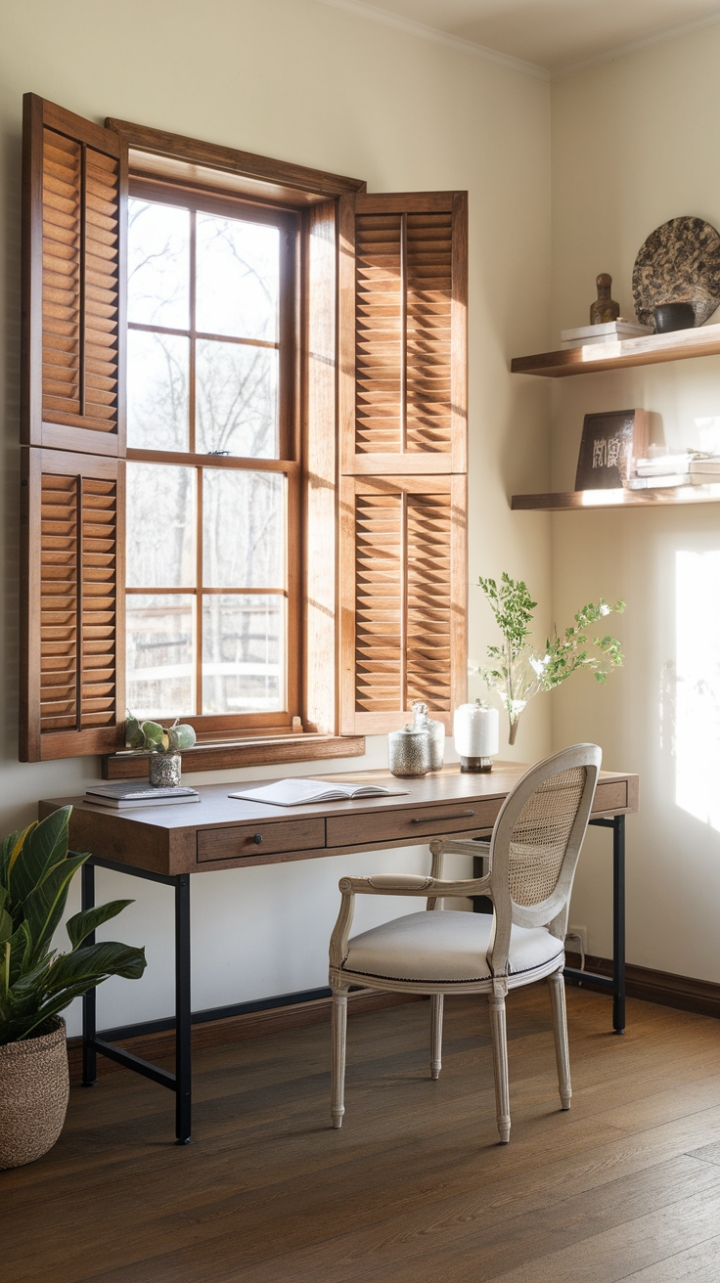 Modern Farmhouse Workspace: A Blend of Calm and Nature