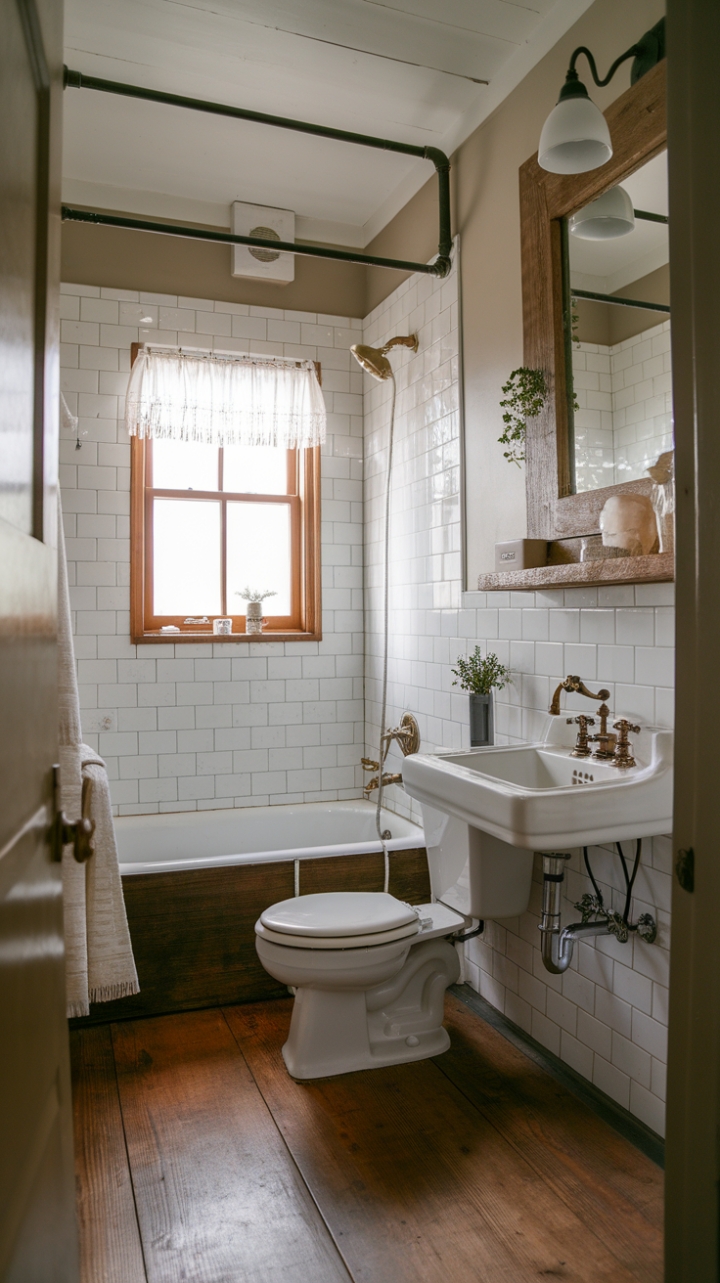 Vintage Elegance Meets Modern Comfort in a Farmhouse Guest Bath