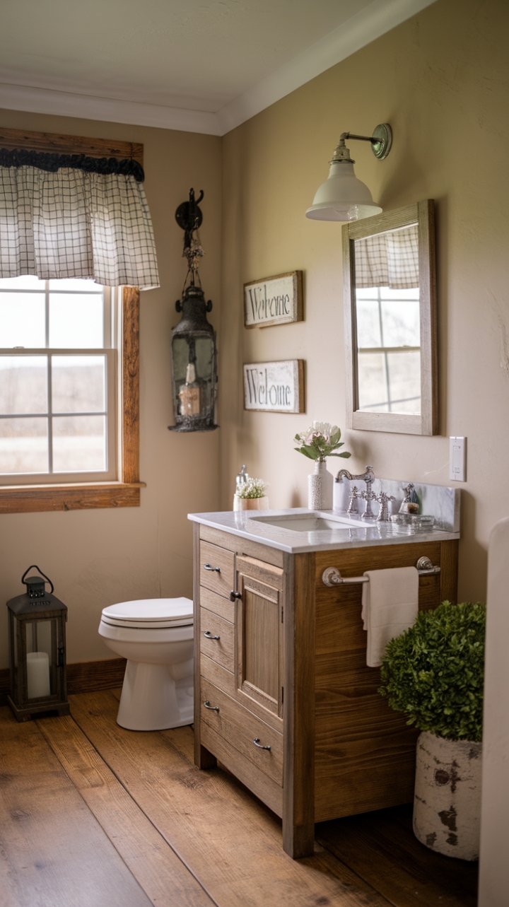 Inviting Modern Farmhouse Guest Bathroom