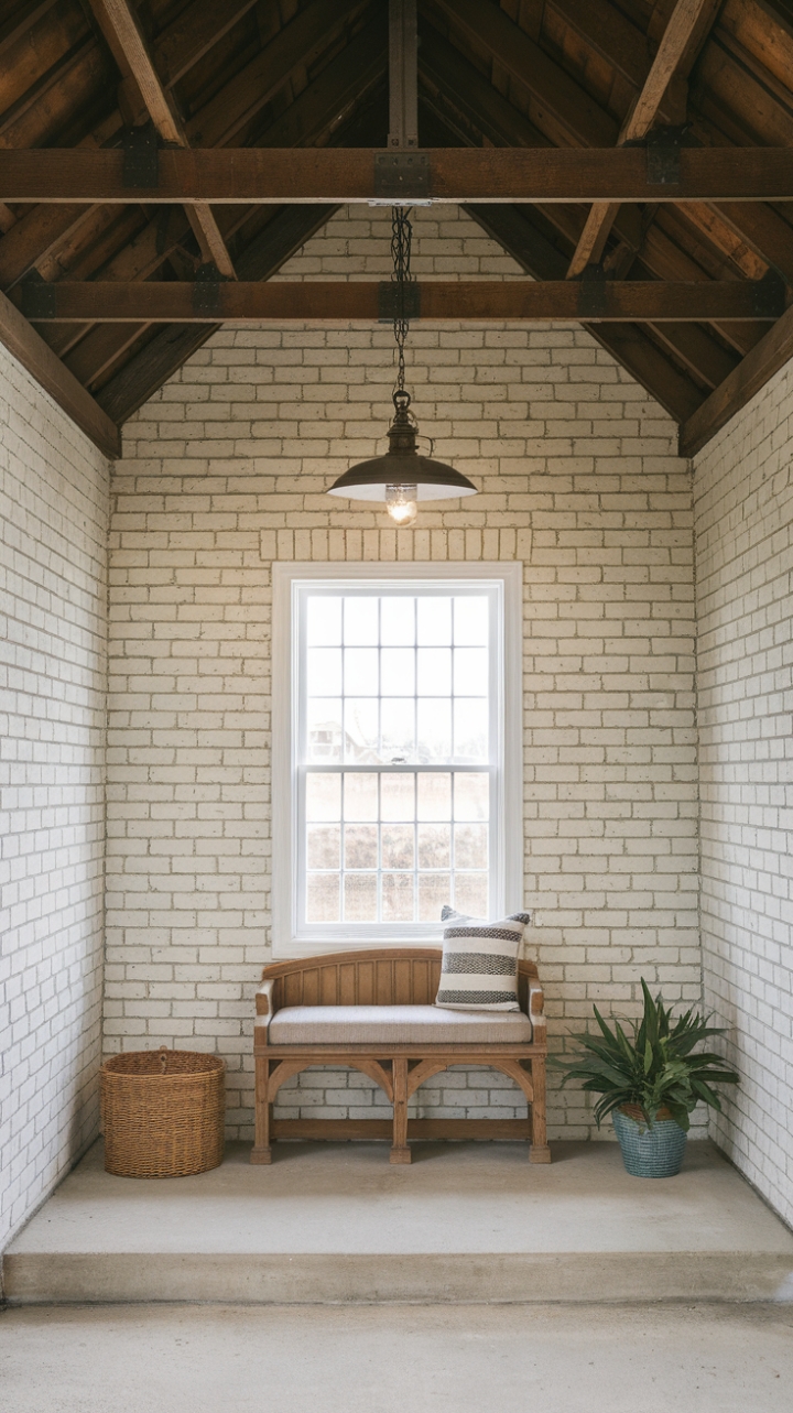 Rustic Charm: An Inviting Entryway Blend of Natural Textures