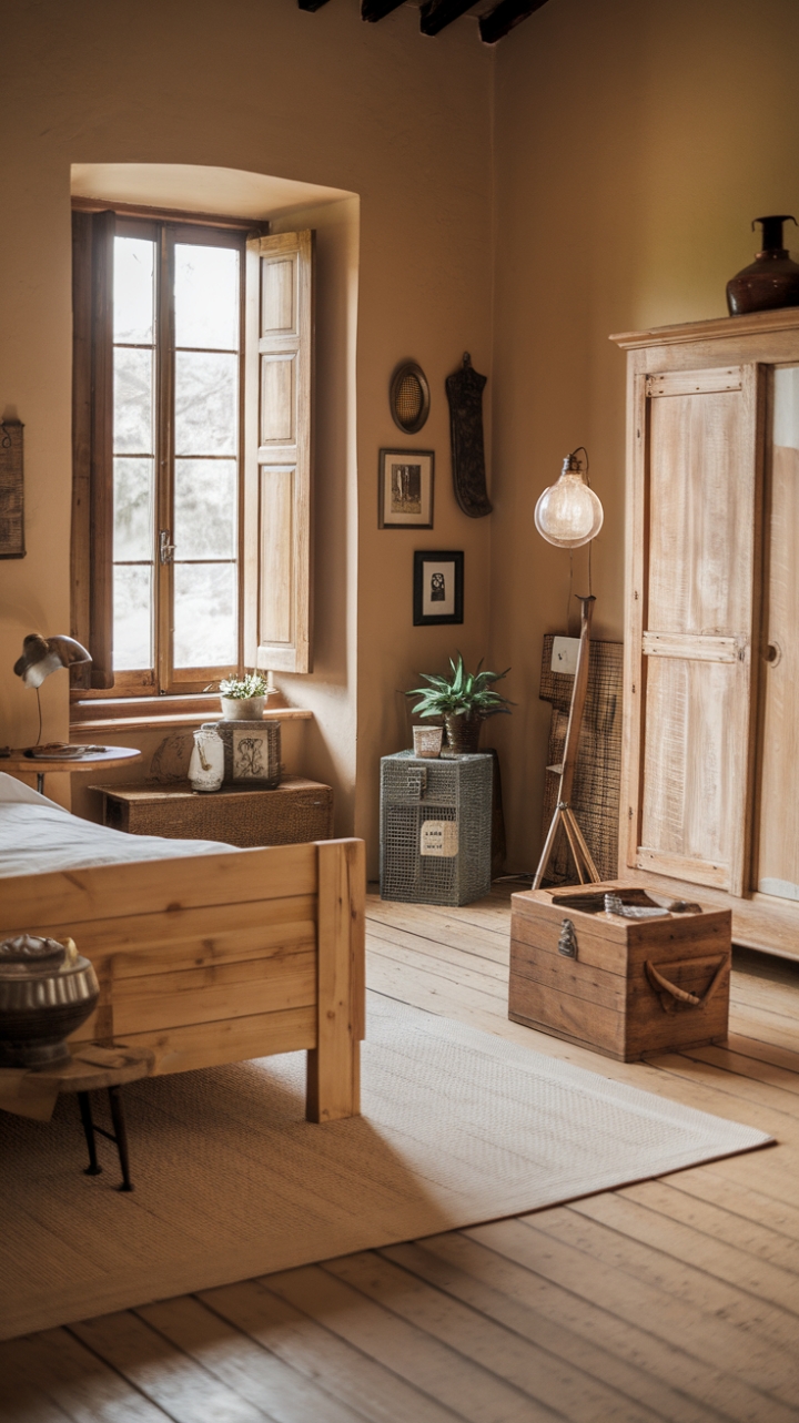 Rustic Serenity: A Cozy Country Bedroom Retreat