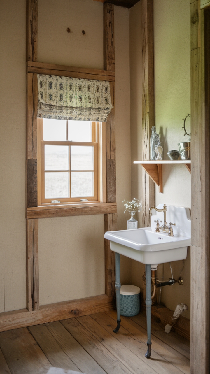 Charming Farmhouse Half Bath with Vintage Touches