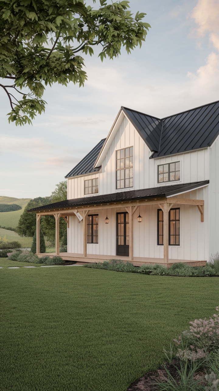 Elegant Farmhouse Blends Modern Simplicity and Rustic Warmth