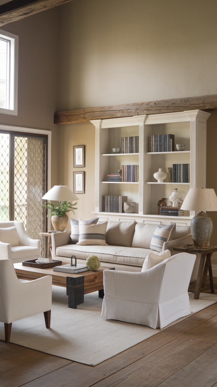 Contemporary Meets Farmhouse: A Stylish and Cozy Living Room