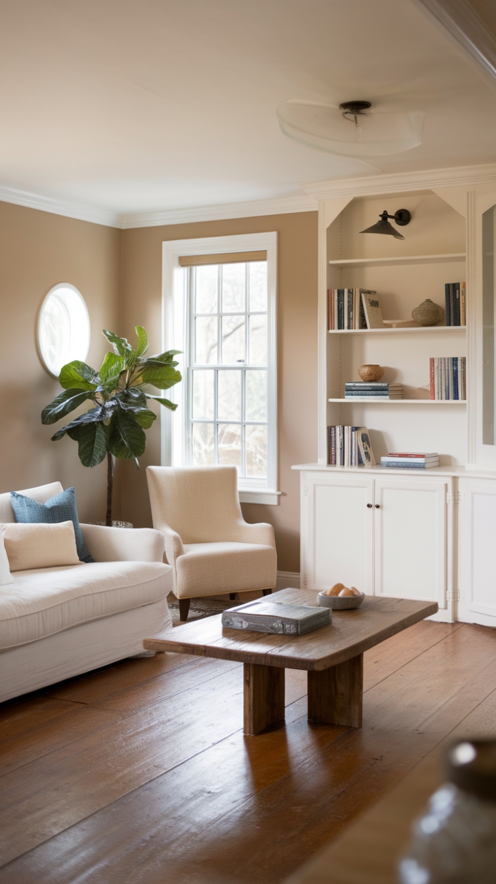Serene Shores: Embracing Natural Textures in a Coastal Farmhouse Living Room