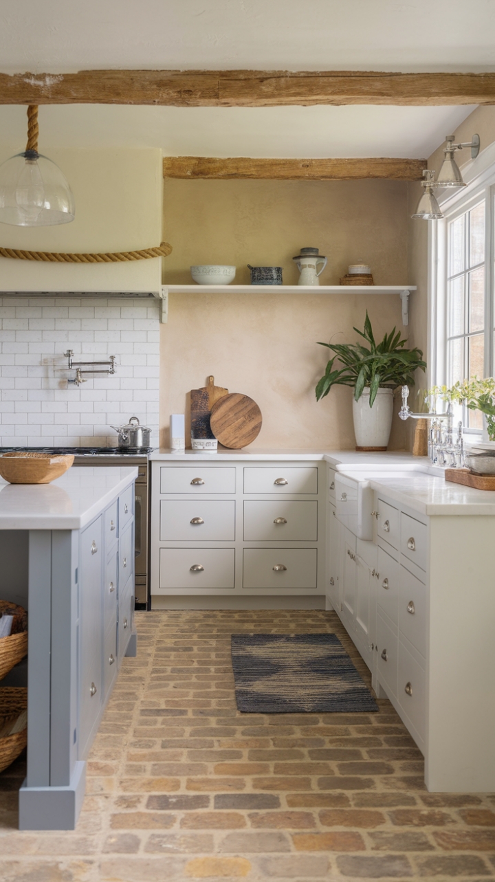 Coastal Charm Meets Rustic Warmth in a Modern Kitchen