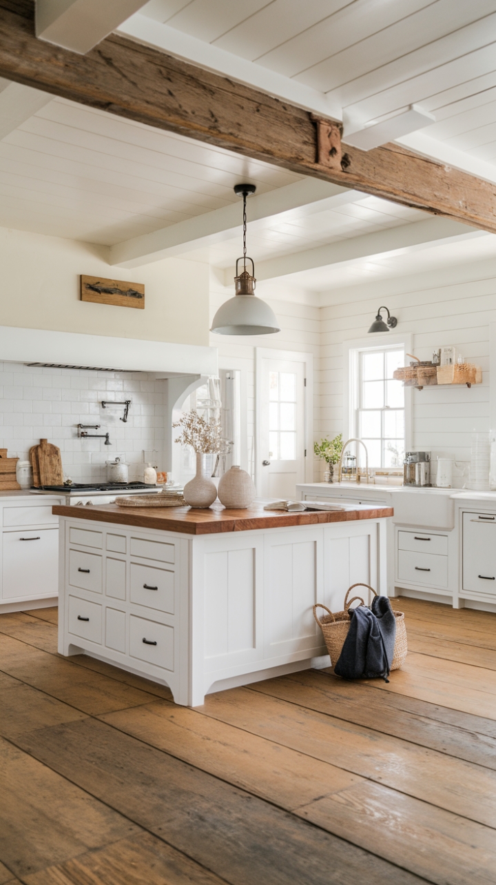 Elegant Fusion of White and Wood in a Coastal Retreat