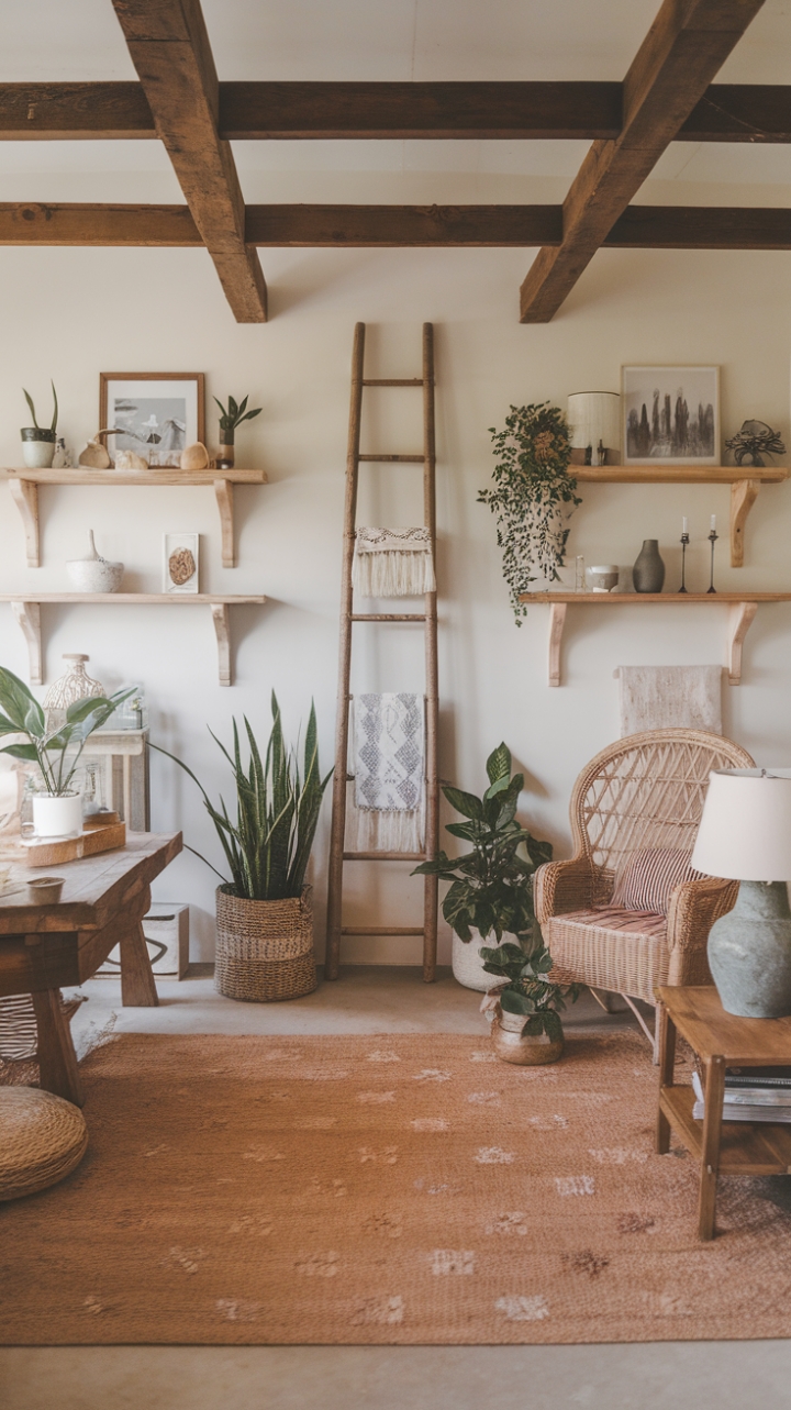Blending Farmhouse Elegance with Boho Flair for an Inviting Atmosphere